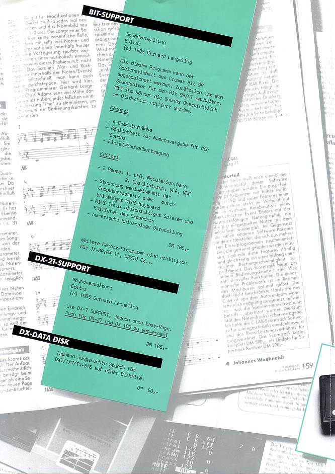 C-Lab Commodore Brochure, Scoretrack and Supertrack - Scan by deep!sonic 22.04.2007