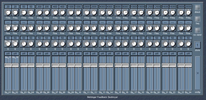 Editor Behringer Feedback Destroyer Pro DSP1100P in Logic - 17.03.2007 by www.deepsonic.ch