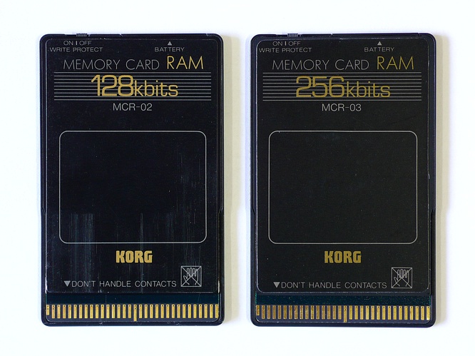 Korg MCR-02 128kbit and Korg MCR-03 256kbit Ram Cards by deep!sonic 26.02.2009