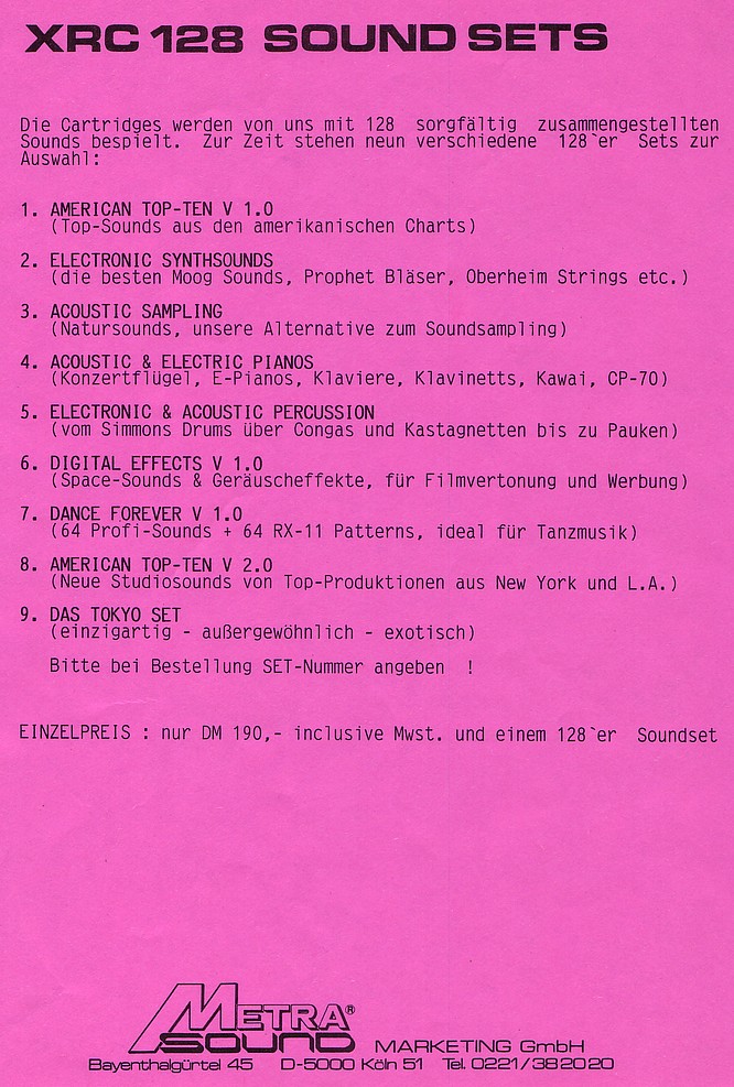 XRC Soundsets for DX Synthesizer by deep!sonic.ch 22.04.2007