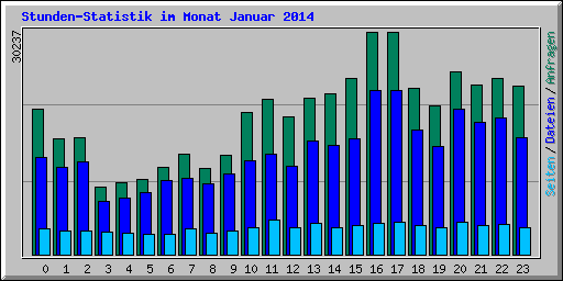 Stunden-Statistik im Monat Januar 2014